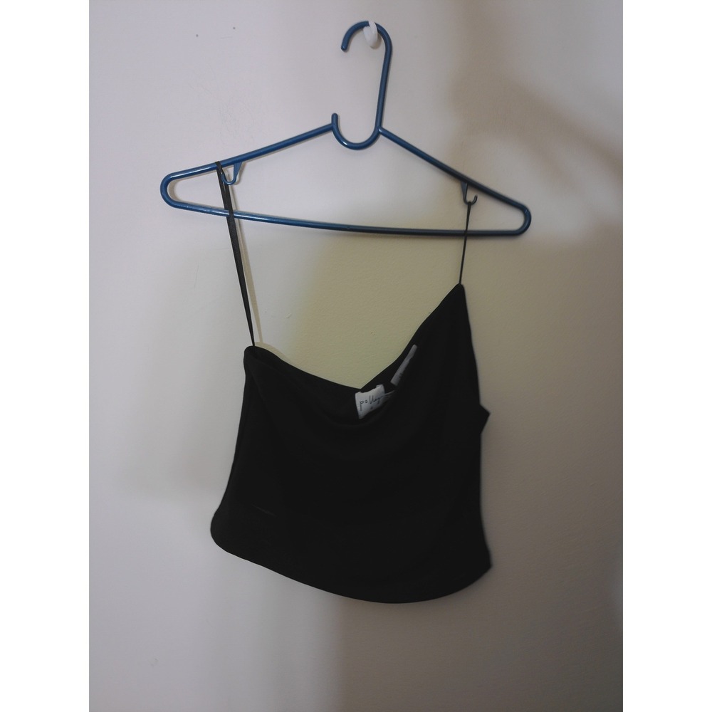 Polly Cowl Neck Cami Top Womens 8 Black Minimalist High Fashion Industrial layer